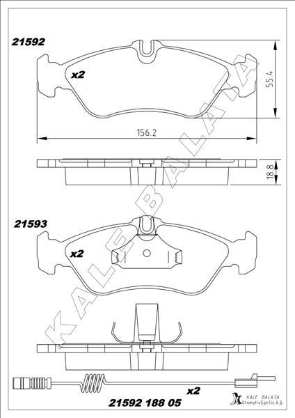 FREN BALATASI ARKA SPRINTER 96=> 06 LT 28 35 46 96=> - KALE BALATA - OEM 2D0698451