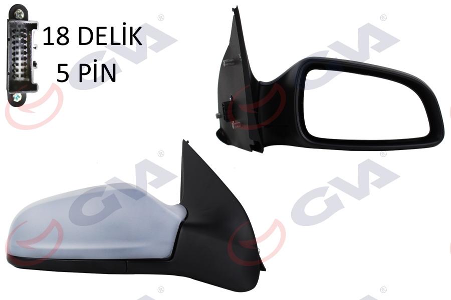 DIŞ DİKİZ AYNASI SAĞ ASTRA H 04> ELEKTRİKLİ+ISITMALI+ASTARLI+KONVEKS 5 FİŞ VM-968EHPR 13312981 - GVA - OEM 6428184