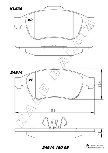 ÖN FREN BALATASI MEGANE III 09> SCENIC III 09>FLUENCE 10>DUSTER 10> LODGY 12> CAPTUR I 13>1.5 DCI 1.6 16V - KALE - OEM 410A12582R