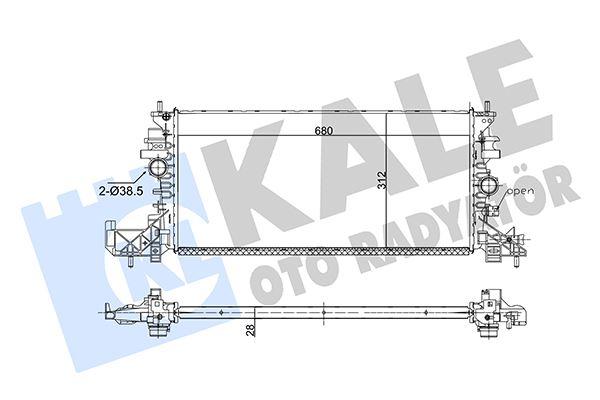RADYATÖR AL/BRZ OPEL ASTRA K (B16) 1.0 1.2 1.4 1.6 Turbo 1.5CRDI 1.6CDTI 15=> (MT) - KALE - OEM 39146897