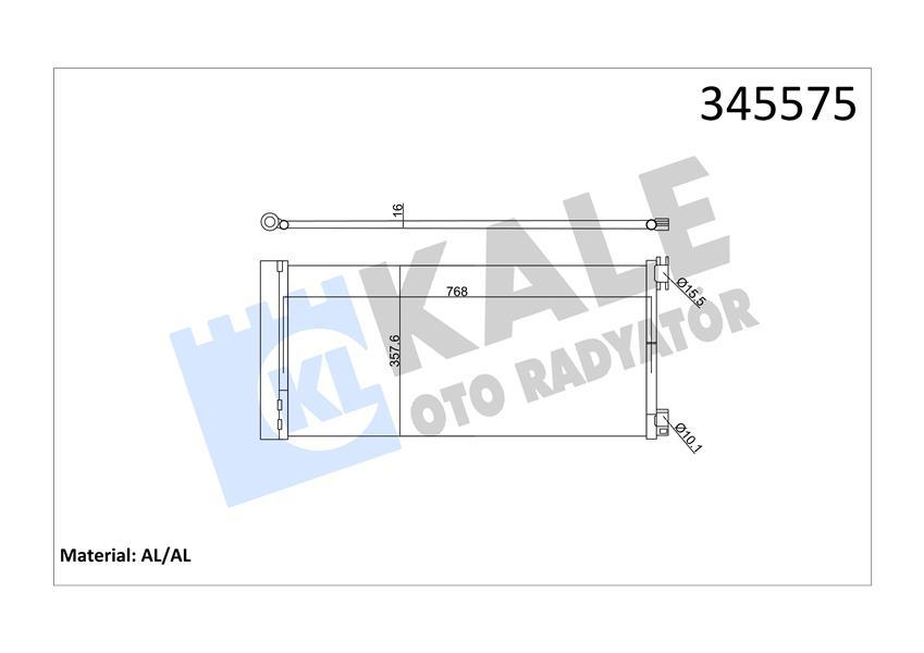 KLİMA KONDENSERİ TRAFIC III-VIVARO III 1.6 DCİ-CDTİ 14=> (AL/AL) - KALE - OEM 93868376