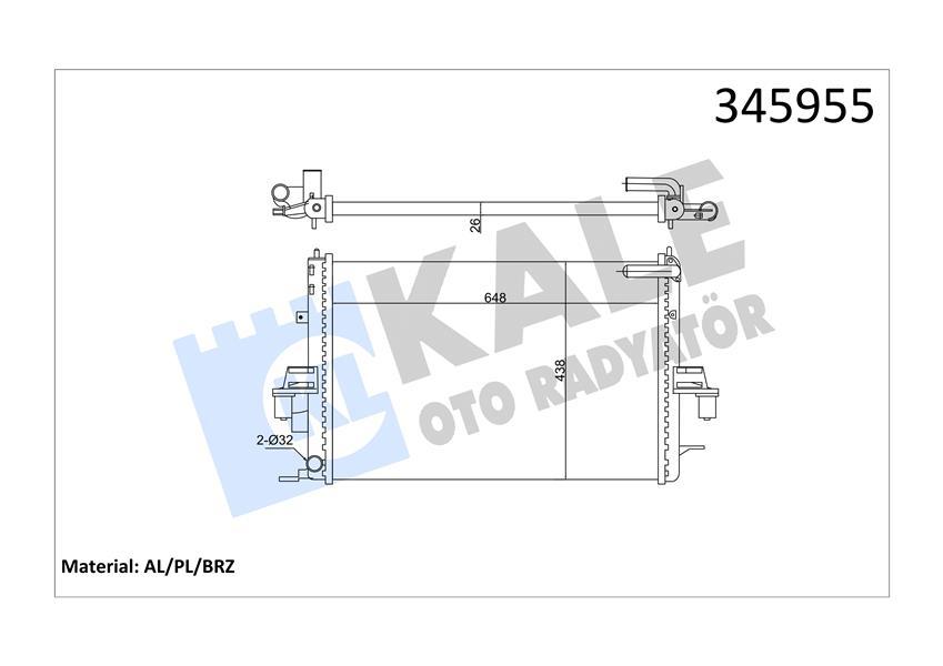 RADYATÖR AL/PL/BRZ MG ZT-MG ZT-T-ROVER 75 - KALE - OEM GRD1055