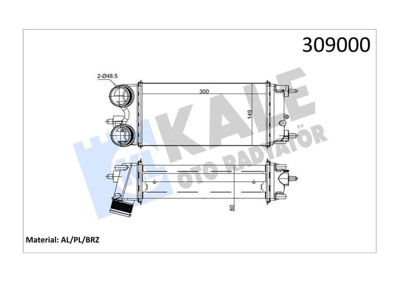 TURBO RADYATÖRÜ FORD FİESTA-COURİER-ECOSPORT-BMAX 13> 1.5-1.6 TDCİ - KALE - OEM FT76
