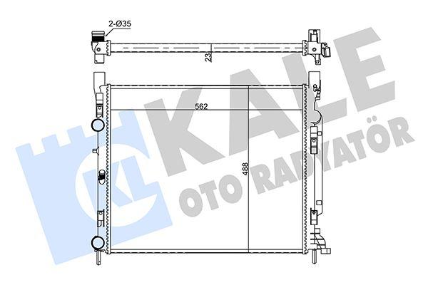 SU RADYATORU RENAULT KANGO 1.6 16V 1.5DCI 86PS 10->MERCEDES BENZ CITAN (415) 108-112CDI 12-> (MT) [MEKANIK] [562X488X23] - KALE RADYATOR - OEM A4155000102