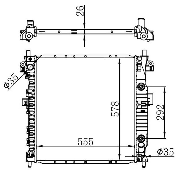 MOTOR SU RADYATORU BRAZING SSANGYONG ACTYON-KYRON OTOM. 555×578X26 OTOMATIK SANZUMAN *** - ORIS - OEM 2131031231