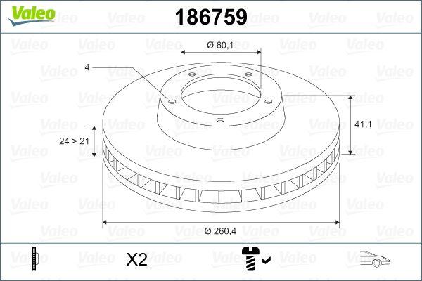 ON FREN DISK AYNASI HAVALI 260.50MM OPEL CORSA C 1.4I 16V (00->) 1.7DTI (00->) 1.8I 16V (01->) COMBO 1.6I (01->) MERIVA 1.4 1.7DTI  #### - VALEO - OEM 95526646