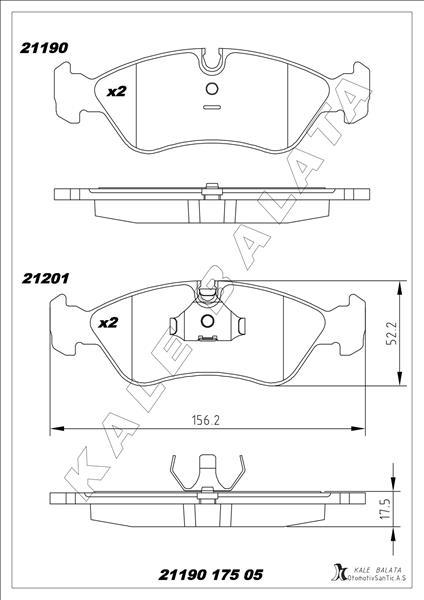 ÖN BALATA ASTRA F (91-98) CALIBRA-OMEGA-VECTRA A 1.8-2.0 (88-95) - KALE - OEM 1605808