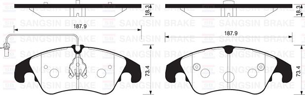 ÖN BALATA FİŞLİ AUDI A4-A5-A6-A7-Q5 2008 => - SANGSIN - OEM 8K0698151D