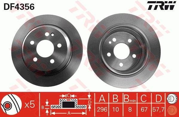 ARKA FREN DISKI AYNASI HAVALI VITO W639 109 CDI 2.2 111 - 115 - 119 - 122 03> VIANO 3.2CDI - 2.2CDI 04> Ø:296mm ---Y:57.7mm ---K:10mm - TRW - OEM A6394230112