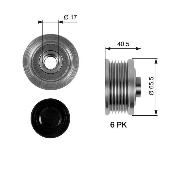 ALTERNATOR KASNAGI  DOBLO BRAVO II IDEA GRANDE PUNTO MAREA STILO ASTRA H VECTRA C 1.9 D-JTD-CDTI 2001-> - GATES - OEM 9951269