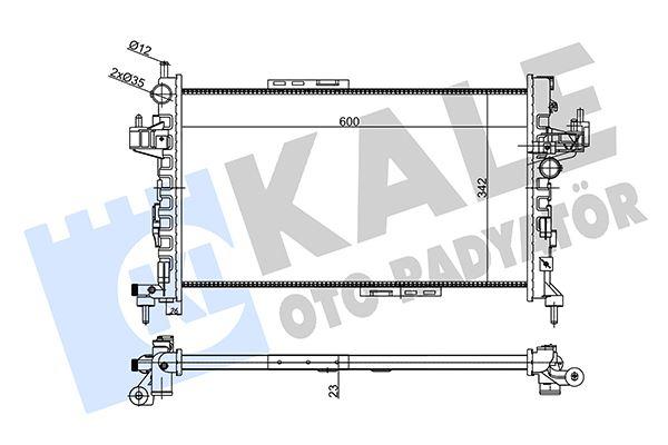 SU RADYATÖRÜ OPEL CORSA C-COMBO-TIGRA 1.3 1.7 CDTI 03=> (MT) (AC) (MEKANİK) (600x342x23) (24466780-93177424-93177593) - KALE - OEM 24466780