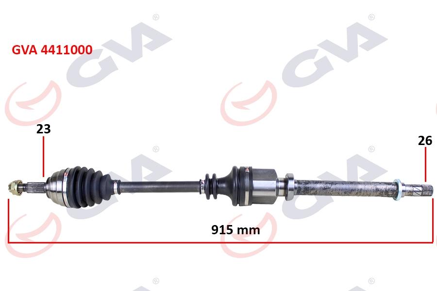KOMPLE AKS SAĞ MEGANE II 1.4/1.6 16V-1.5 DCİ (02-08) (915mm) - GVA - OEM 391001510R