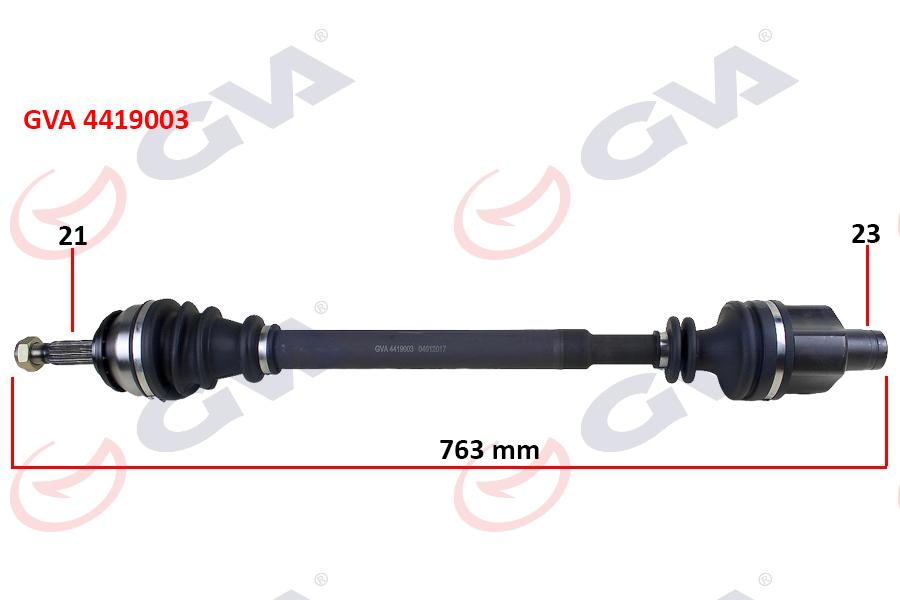 KOMPLE AKS SAĞ DACIA LOGAN 06> SANDERO 08> 1.4-1.6 (763mm) BENZİNLİ - GVA - OEM 6001547029