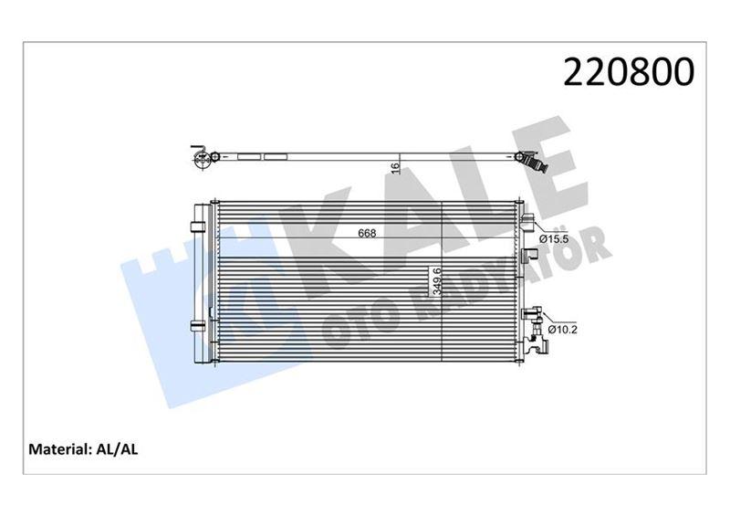 KLIMA RADYATORU RENAULT FLUENCE 10> (AL/BRZ) (MUSURSUZ) — KALE RADYATOR 958488 - KALE RADYATOR - OEM 921100001R