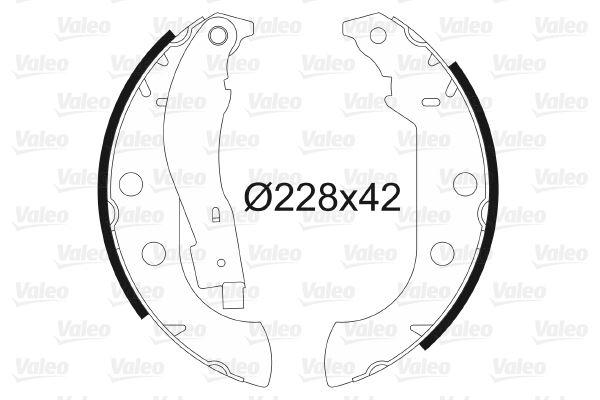 ARKA PABUÇ BALATA XSARA 1.4HDİ 1.6 1.8 1.5D (98-05) 306 1.6 1.8 (94-01) 405 (92-95) (GS8657)(228x42) - VALEO - OEM 4241.K1