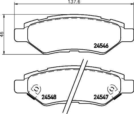 ARKA DİSK FREN BALATASI CADILLAC CTS 2.8/3.0/3.6 01/08> CHEVROLET CAMARO 3.6 09/09 - 12/15 - VALEO - OEM 25814674