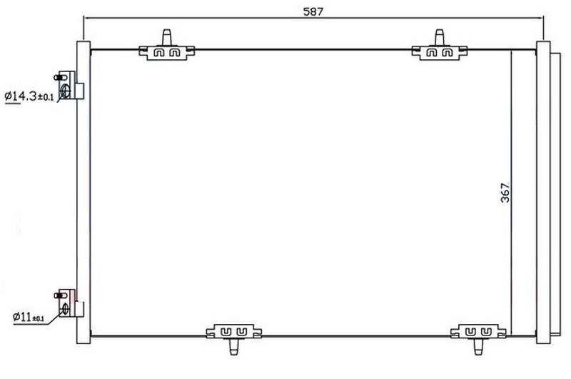 KLIMA RADYATORU KONDENSER BRAZING P301 C ELYSEE 1.2 1.6  1.6 HDI 587×367X16  AT/MT SANZUMAN EURO5 - ORIS - OEM 9674994280
