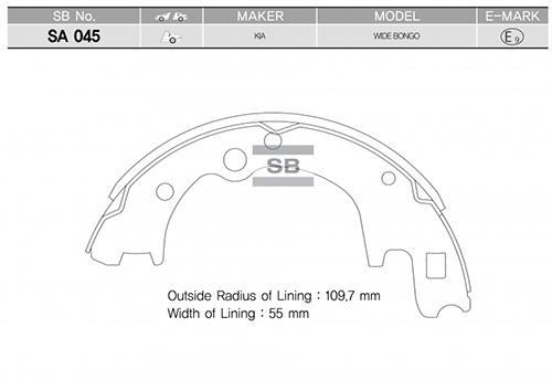ARKA KAMPANA PABUÇ BALATA KIA K2500 2.5L D4BH TCI 00-> - SANGSIN - OEM OK71F3328Z
