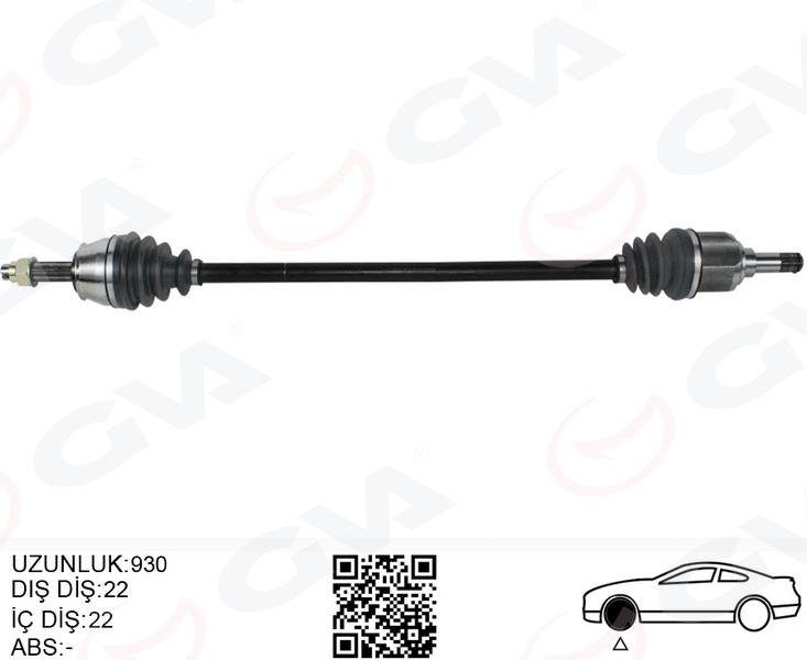 KOMPLE AKS SAG ON FIAT DOBLO (119.223) 1.4 (01-10) - GVA - OEM 51757653