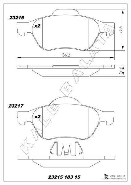 FREN BALATASI ON LAGUNA II III 01=> MEGANE II 02=> - KALE BALATA - OEM 7701206598