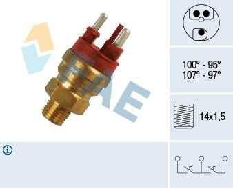 HARARET MUSURU 100 °C - 95 °C (RADYATOR FANI) MERCEDES W124 W201 W210 W163 W140 - FAE - OEM A0065454224