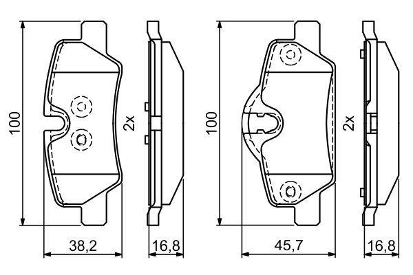 FREN BALATASI ARKA MINI F55 F56 F57 - BOSCH - OEM 34216871299