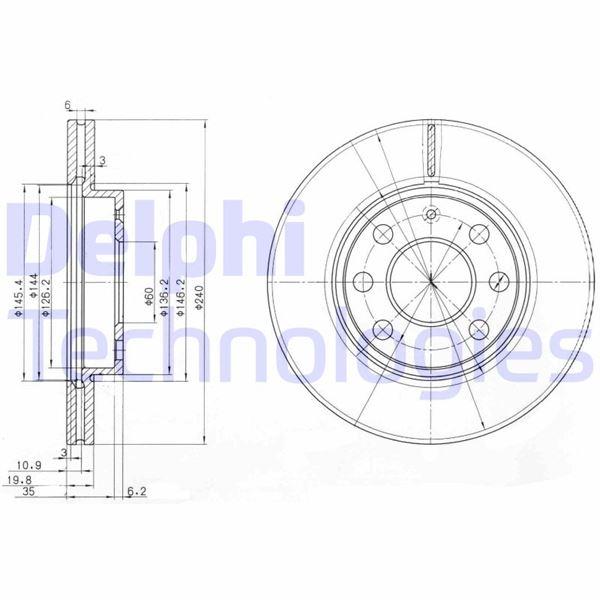 FREN DISKI ON HAVALI CORSA C 1.0-1.2 16V 01>11 (240x20x) 4 BIJON - DELPHI - OEM 569021