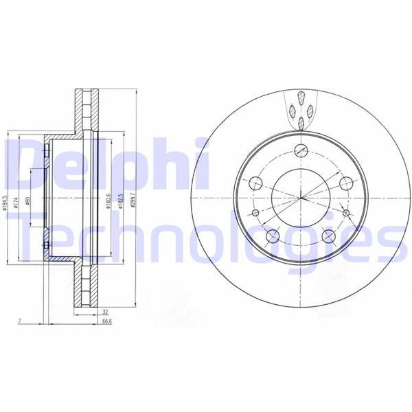 FREN DISKI ON HAVALI DUCATO BOXER JUMPER 2006- 300 MM - DELPHI - OEM 1607872380