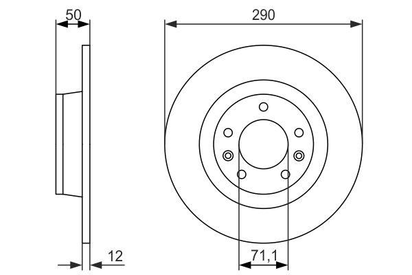 FREN DISKI ARKA DUZ 290 MM P407 04-> P508 10-> P607 00-> C5 III 08-> - BOSCH - OEM E169294
