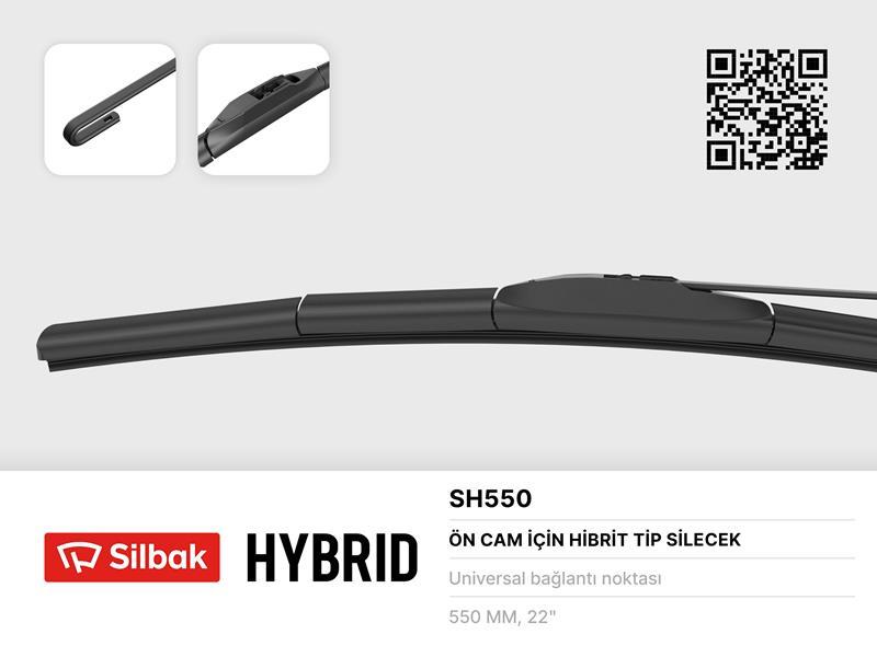 SİLECEK SÜPÜRGESİ HYBRID TİPİ 550mm ÜNİVERSAL - SILBAK