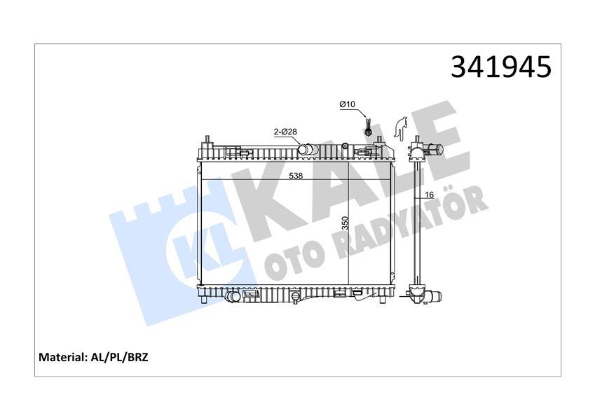SU RADYATÖRÜ FORD BMAX-ECOSPORT-FİESTA-COURİER 13> 1.5-1.6 TDCİ - KALE - OEM 8V51