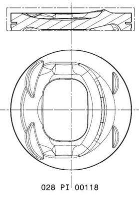 PISTON SEGMAN (76.51 MM 0.50 ) GOLF V-VI JETTA III-IV PASSAT B6-B7 SCIROCCO III TIGUAN EOS A1 A3 - MAHLE - OEM 03C107065AP