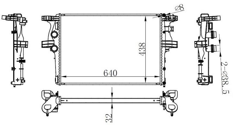 MOTOR SU RADYATORU BRAZING DAILY 2011+/2014+ DAR TIP 640×445X32 *** - ORIS - OEM 5801264635