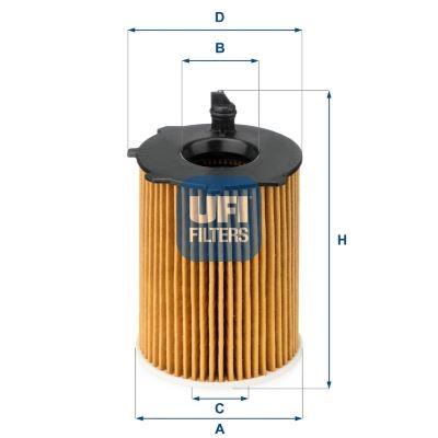 YAĞ FİLTRESİ PARTNER-BERLINGO-FIESTA-FOCUS-C-MAX-FUSION-P206-P207-P208-P301-P307-P308-P407-P2008-P3008-P5008-BIPPER-JUMPY-XSARA-EXPERT-NEMO-C1-C2-C3-C4-C5-DS3-DS4-DS5 1.4-HDI-1.6HDI - UFI - OEM 1109.AY