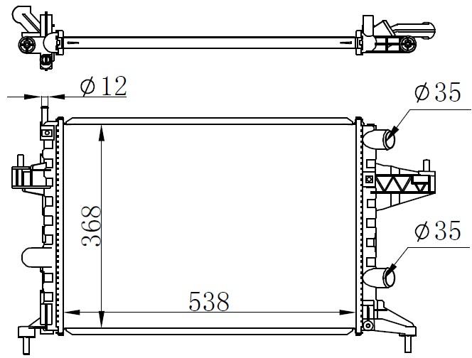 MOTOR SU RADYATORU BRAZING CORSA C-COMBO-TIGRA 1.0-1.2-1.2 16V-1.4-1.4 16V MANUEL SANZUMAN 538×368X22 *** - ORIS - OEM 95513834