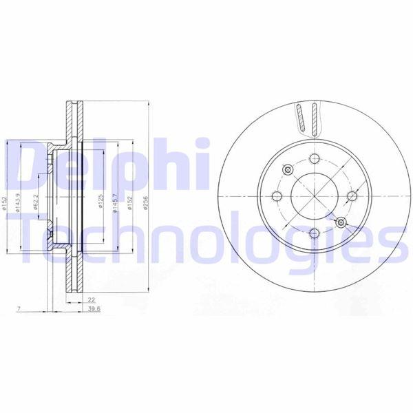 FREN DISKI ON HAVALI 256-4 ACCENT ERA 07-11 I20 08-11 RIO 05-11 - DELPHI - OEM 517121G000