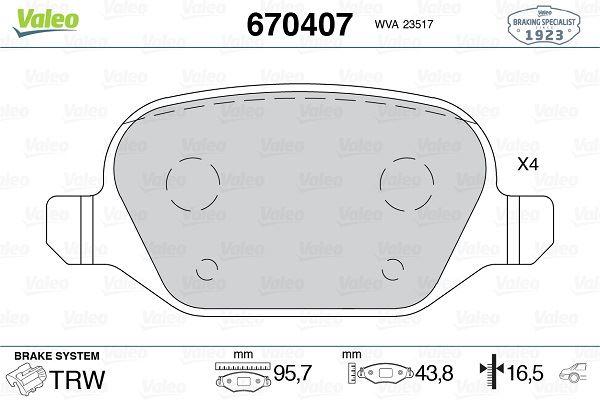 ARKA FREN BALATASI FIAT LINEA 09> ALFA 147 01 - VALEO - OEM 77362276
