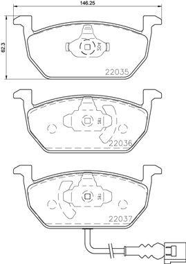 ÖN BALATA ÜSTTEN KULAKLI GOLF7-A3-LEON-OCTAVIA 12=> - BREMBO - OEM 5Q0698151C