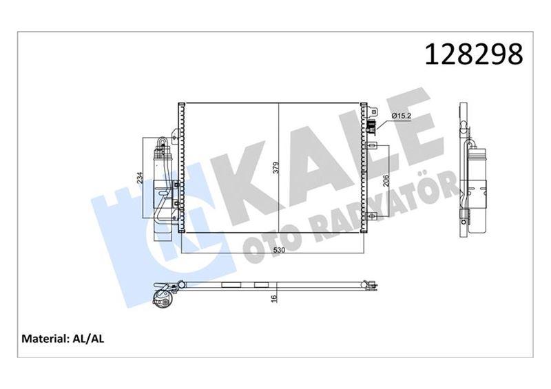 KLIMA RADYATORU 510×379X16 BRAZING AL/AL KURUTUCULU RENAULT CLIO II KANGOO THALIA 1.2 1.4 1.5DCI 1.6 1.9 97 01 - KALE - OEM 8200757789