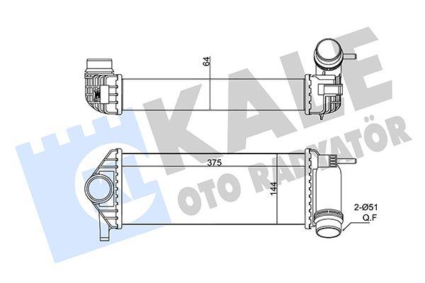 TURBO RADYATÖRÜ KANGOO III 2010>KLIPSLI GEÇMELİ - KALE - OEM 144963234R
