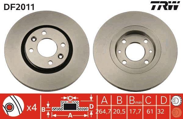 ON FREN DISKI AYNASI HAVALI R21 CONCORDE 2.0-2.1TD-2.2-2.2I 86-94 - TRW - OEM 7701467955