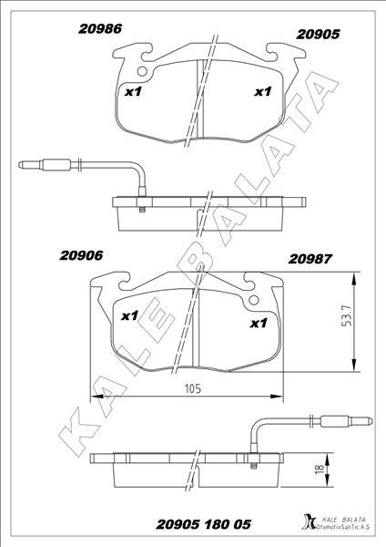 ÖN BALATA R9-R11-R19 CLIO-EXP-P106-P206 GDB327 - KALE - OEM 7711130034