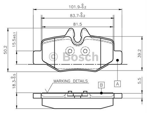 FREN BALATASI ARKA MERCEDES VIANO VITO VITO 03/> - BOSCH FREN BALATA - OEM A6394200200