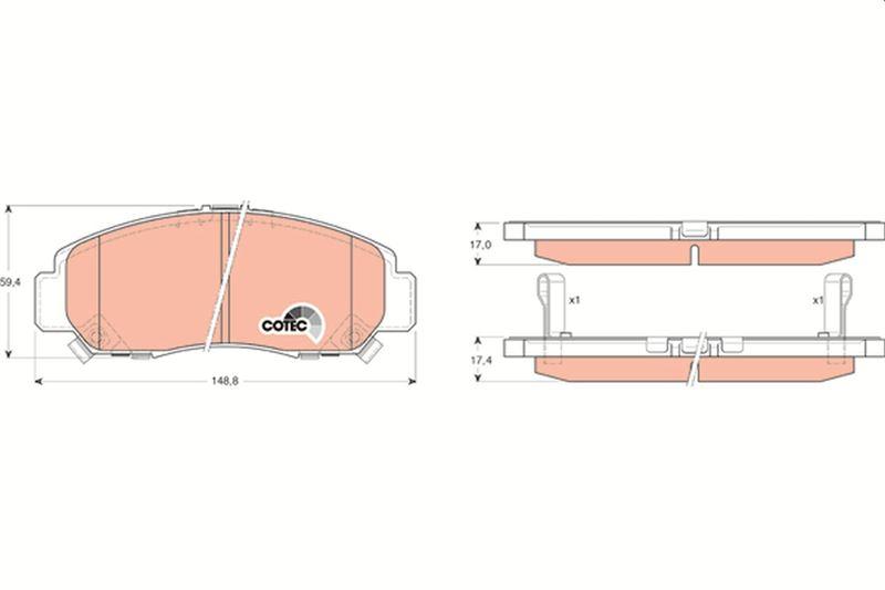 ÖN FREN BALATA HONDA CIVIC 1.6L R16A2 R16B2 VTEC sedan (FD6 FB7 kasa) 06-16 / 1.8L R18A2 (FD7 kasa) 06-12 - TRW - OEM 45022SNBE00
