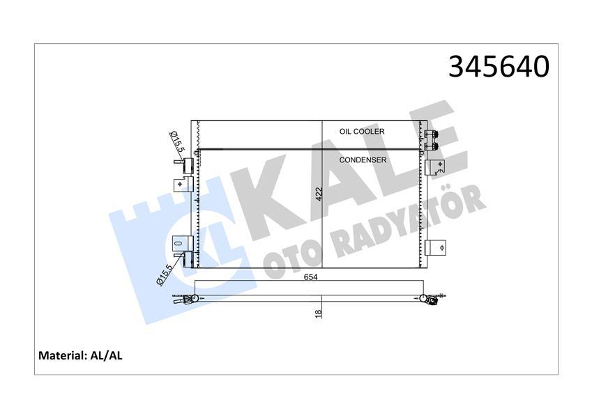 KONDENSER AL/AL SEBRING-DODGE AVENGER-JEEP COMPASS-PATRIOT - KALE - OEM 5191277AA