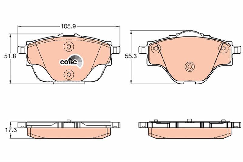 ARKA FREN BALATASI ASTRA L-GRANDLAND-C4 GRAND/SPACETOURER-C5 AIRCROSS-P508-P5008-P308-P3008-DS4-DS7 (290mm) - TRW - OEM 95525386