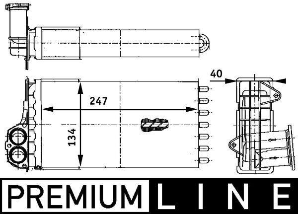 KALORIFER RADYATORU (153X325) PEUGEOT 206 CITROEN XSARA (ENo:8FH351311344) - MAHLE BEHR - OEM 6448G3