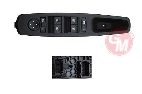 CAM AÇMA ANAHTARI KUMANDA GRUBU RENAULT MEGANE III-FLUENCE (DÖRTLÜ + MERKEZİ KİLİT DÜĞMELİ + AYNA AY ARLI) - GUA - OEM 254000008R
