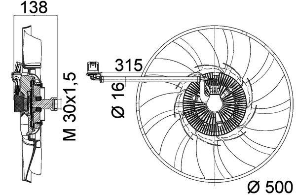 RADYATOR FANI LAND ROVER DISCOVERY L319 RANGE ROVER SPORT L320 - MAHLE - OEM LR021990