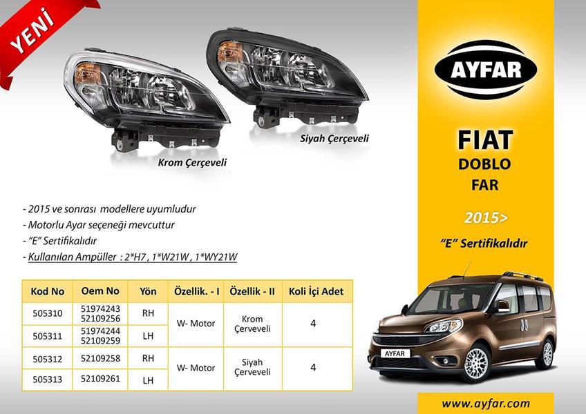 FAR TAMİR KİTİ SAĞ FIAT DOBLO 15=> - EXQ - OEM 52109256